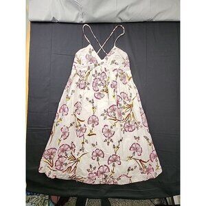 Ideology Flowy Boho Floral Lined Sequins Zipper Cotton Sundress Women's Size 6